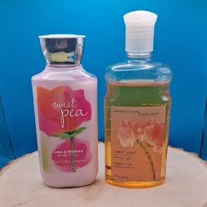Bath & Body Works Pleasures Sweet Pea Body Wash & Sweet Pea Body Lotion
